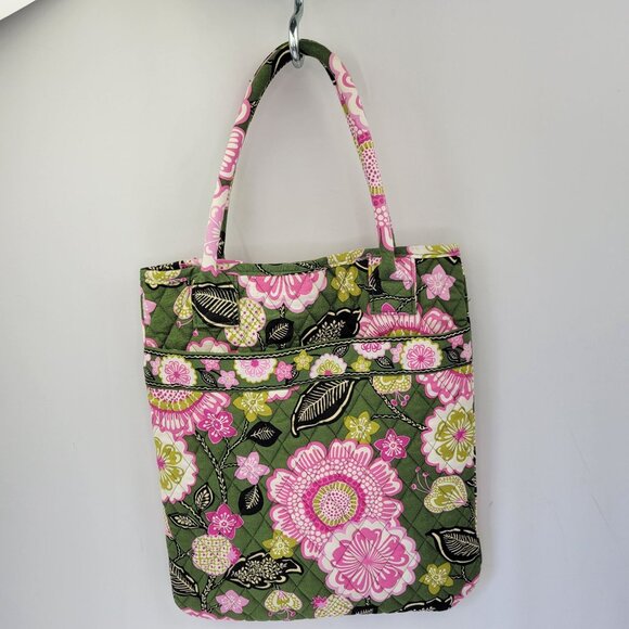 Vera Bradley Quilted Floral Computer Bag With "Olivia Pink" Pattern - Picture 2 of 7